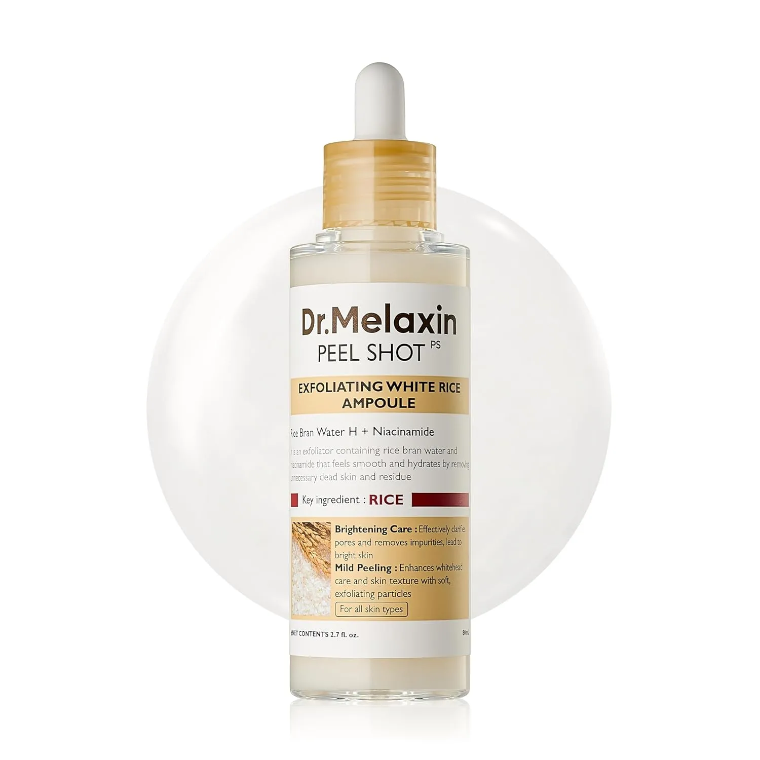 Dr.Melaxin Peel Shot Exfoliating White Rice Ampoule 2.7 fl. oz.(80ml)