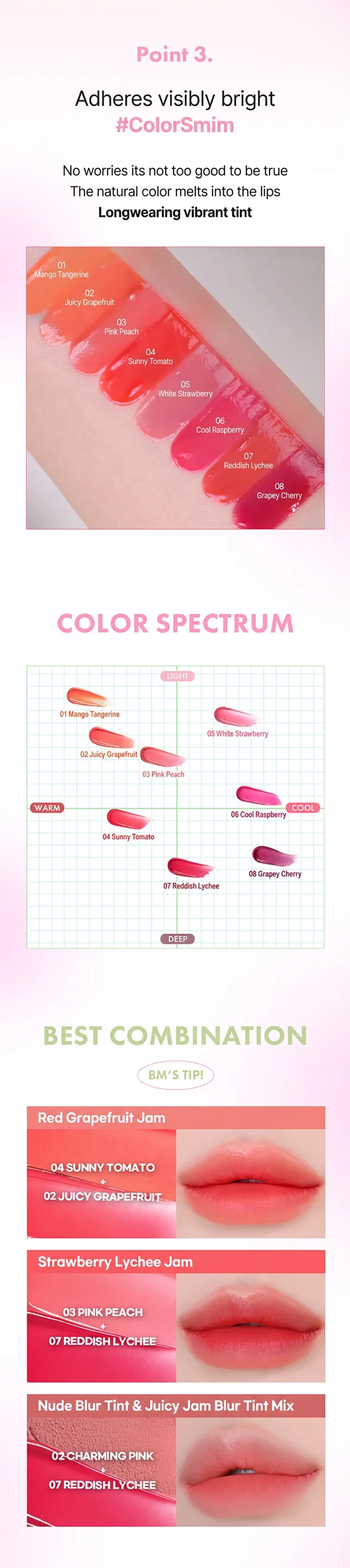 [8colors] COLORGRAM Juicy Jam Blur Tint 0.17 oz.(5g) detail 4