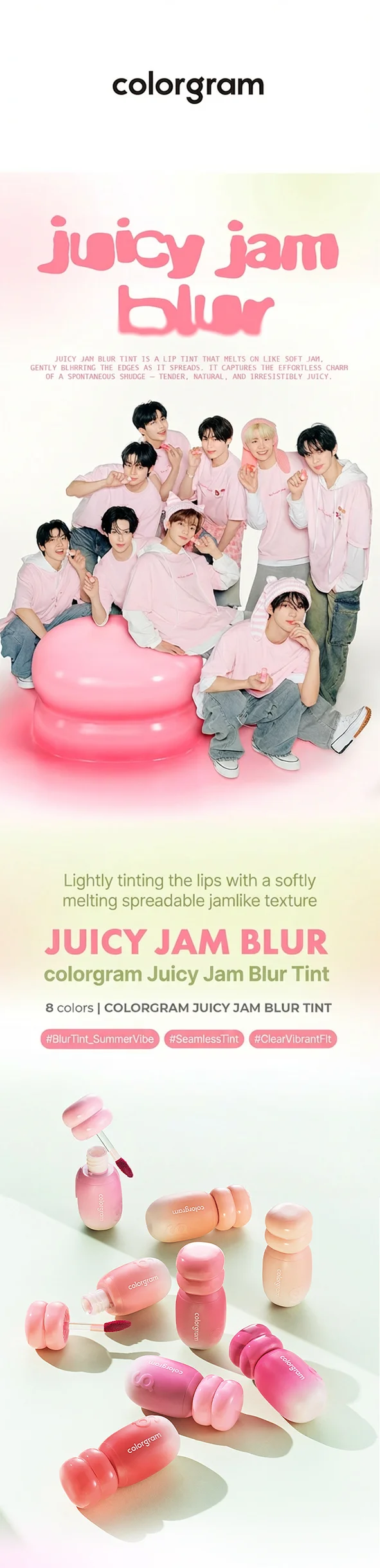 [8colors] COLORGRAM Juicy Jam Blur Tint 0.17 oz.(5g) detail 1
