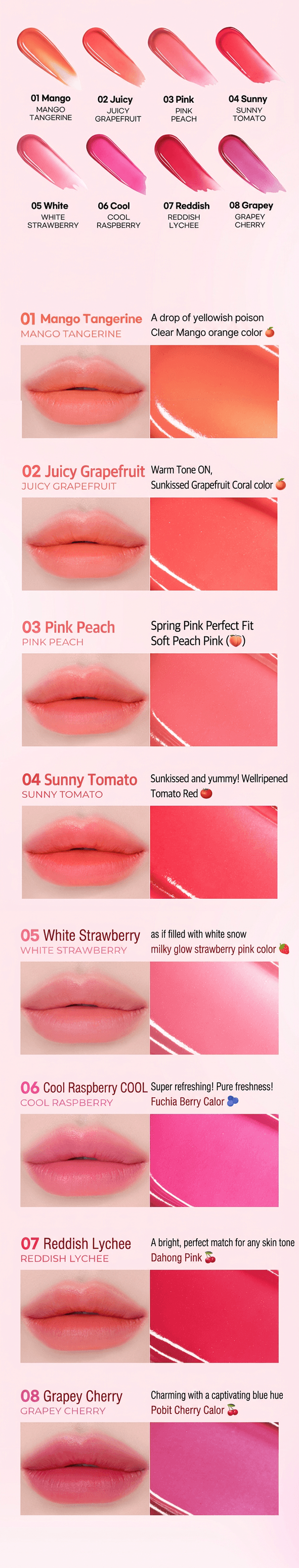 [8colors] COLORGRAM Juicy Jam Blur Tint 0.17 oz.(5g) detail 3