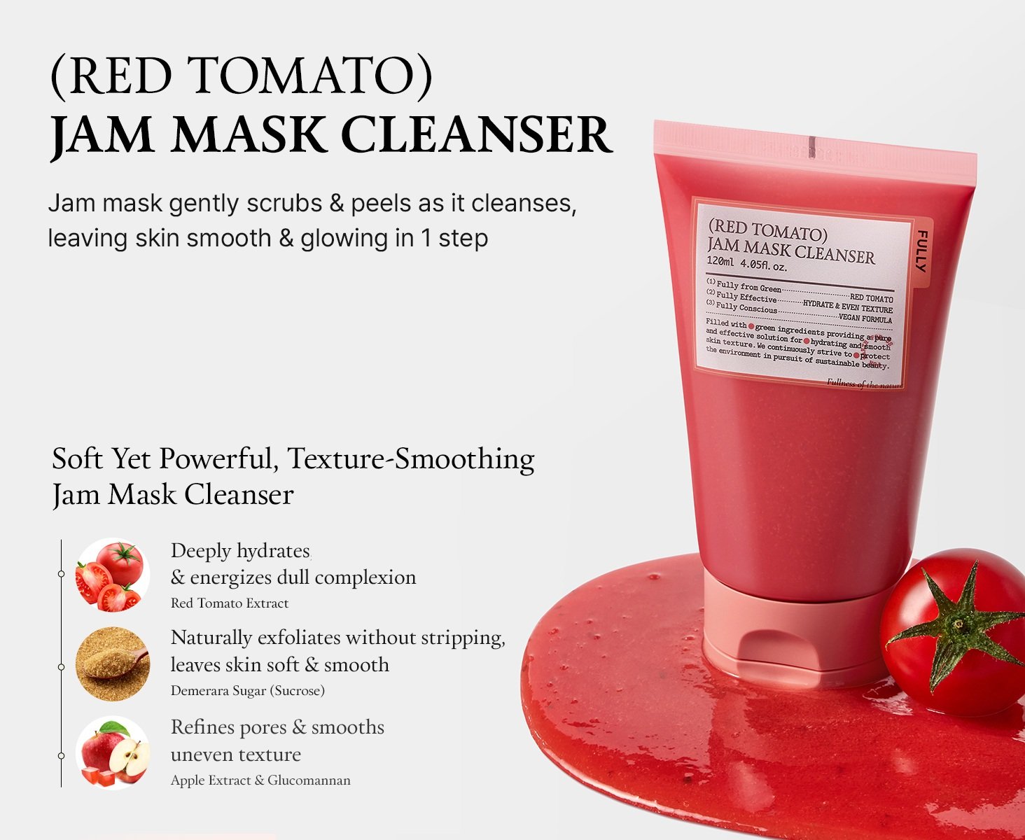 FULLY Red Tomato Jam Mask Cleanser 4.06 fl. oz.(120ml) detail 1
