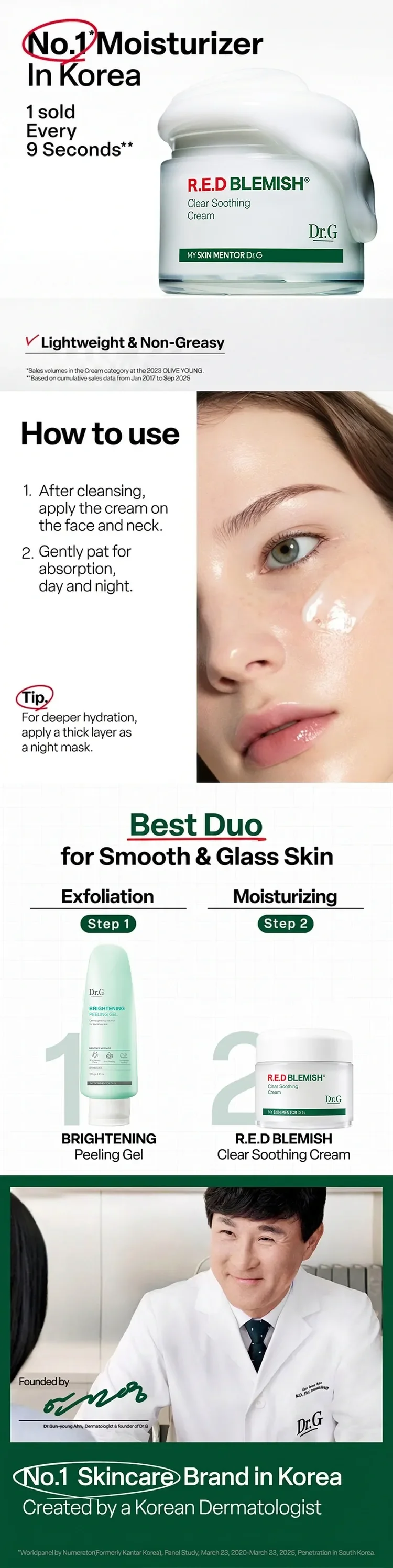 Dr.G R.E.D Blemish Clear Soothing Cream Set : Cream 2.37 fl. oz.(70ml) + Cream 1.01 fl. oz.(30ml) + Serum 0.68 fl. oz.(20ml) detail 2