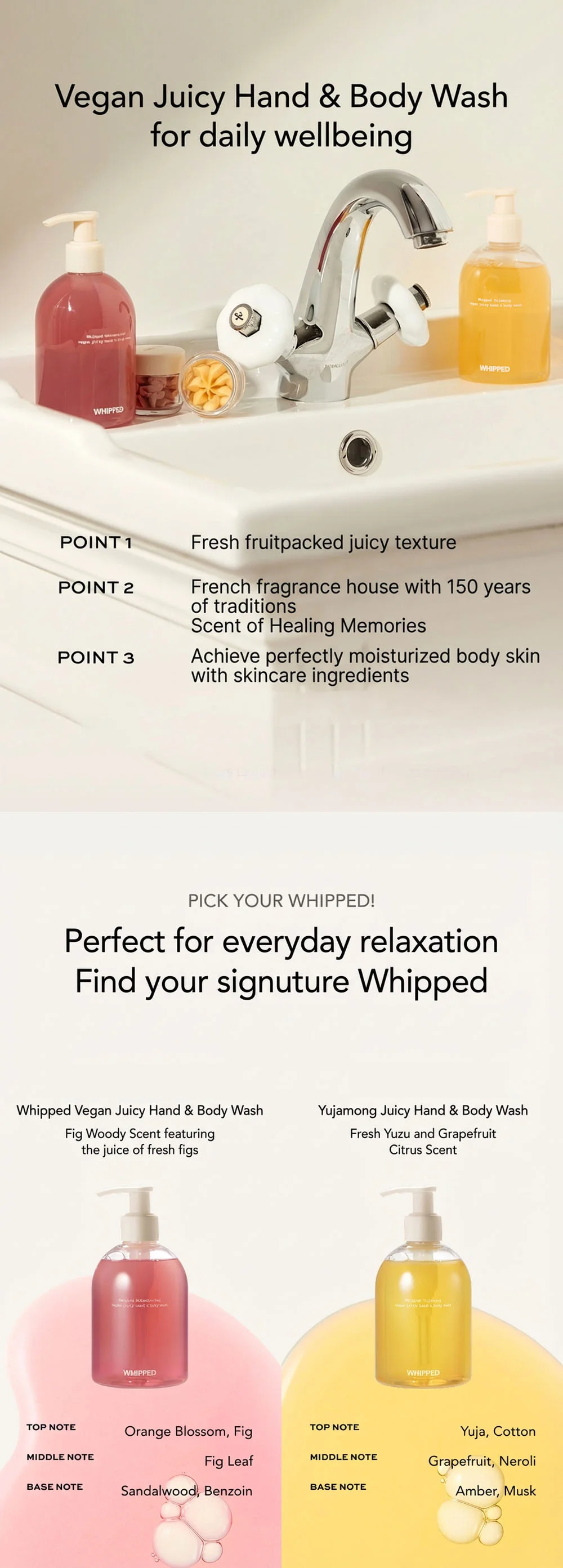 [2types] Whipped Vegan Juicy Hand & Body Wash 9.8 fl. oz.(290ml) detail 1
