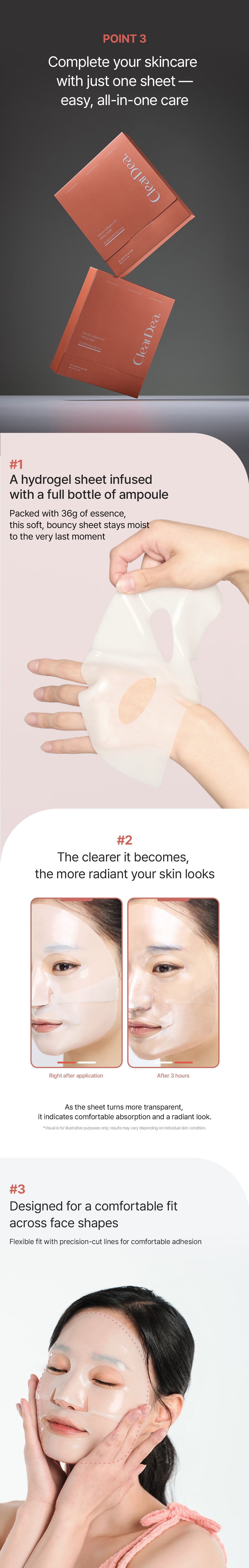 ClearDea Mucin Collagen Egf Fitting Mask 1.26 oz.(36g) x 5sheets detail 2