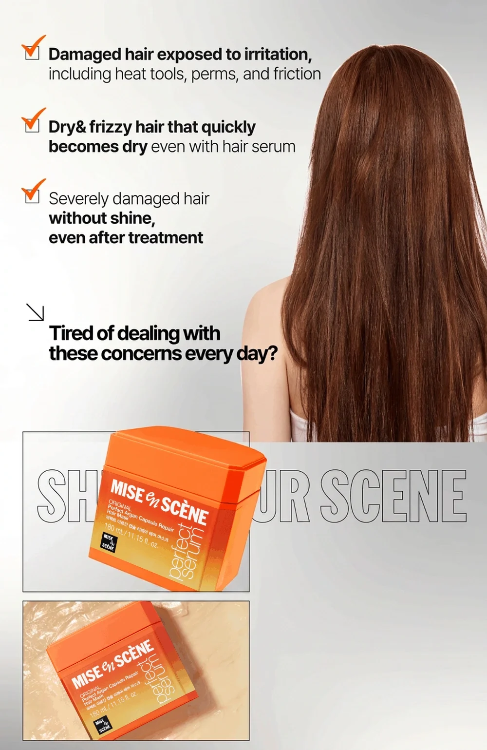 Mise-en-scène Perfect Argan Capsule Repair Hairmask 6.34 oz.(180g) detail 2
