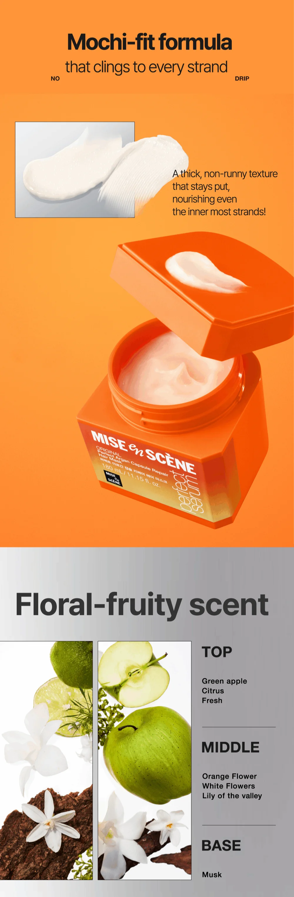 Mise-en-scène Perfect Argan Capsule Repair Hairmask 6.34 oz.(180g) detail 3