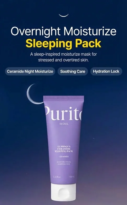 PURITO SEOUL Luminous Ceramide Sleeping Pack 3.38 fl. oz.(100ml) detail 1