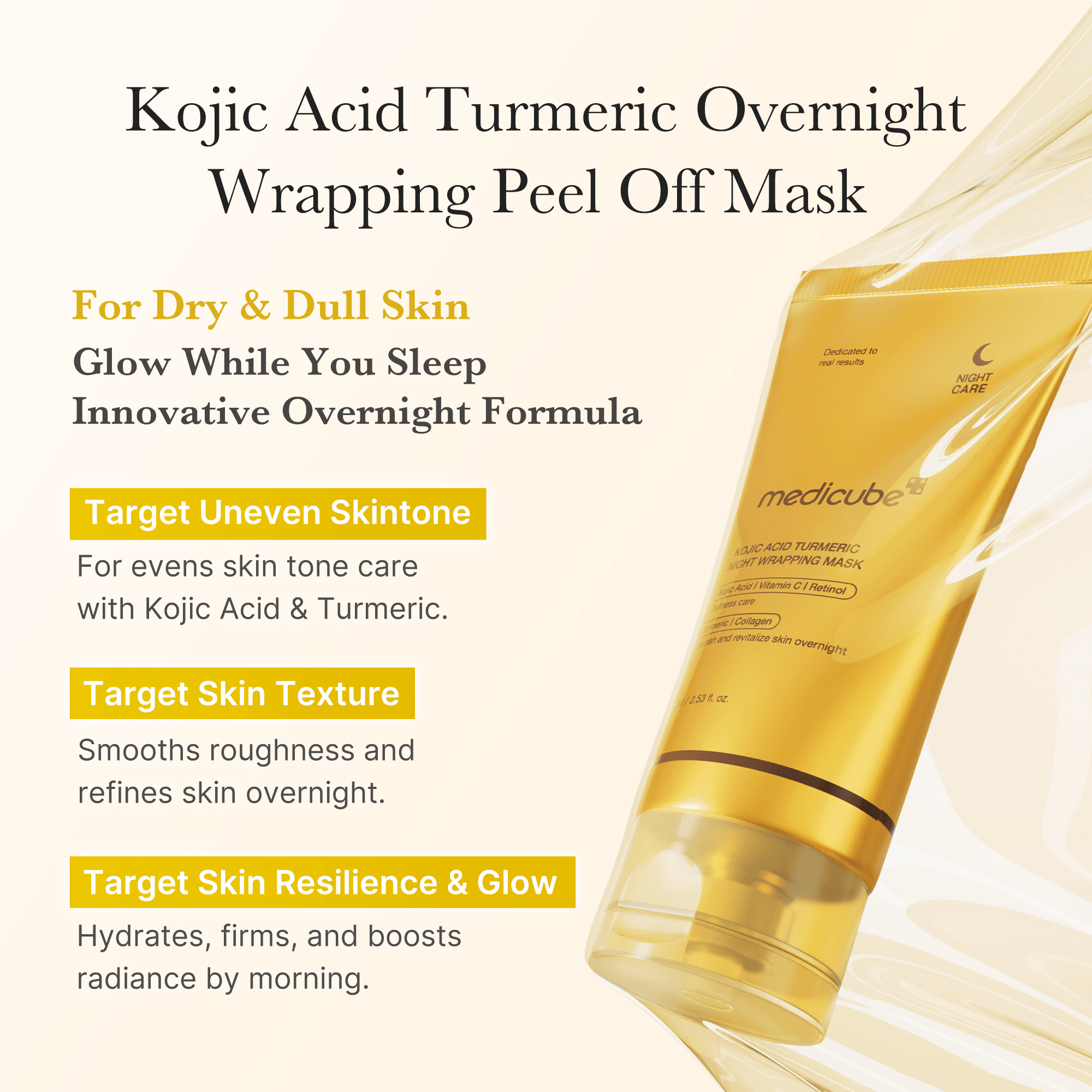 medicube Kojic Acid Turmeric Night Wrapping Mask 2.53 fl. oz.(75ml) detail 2