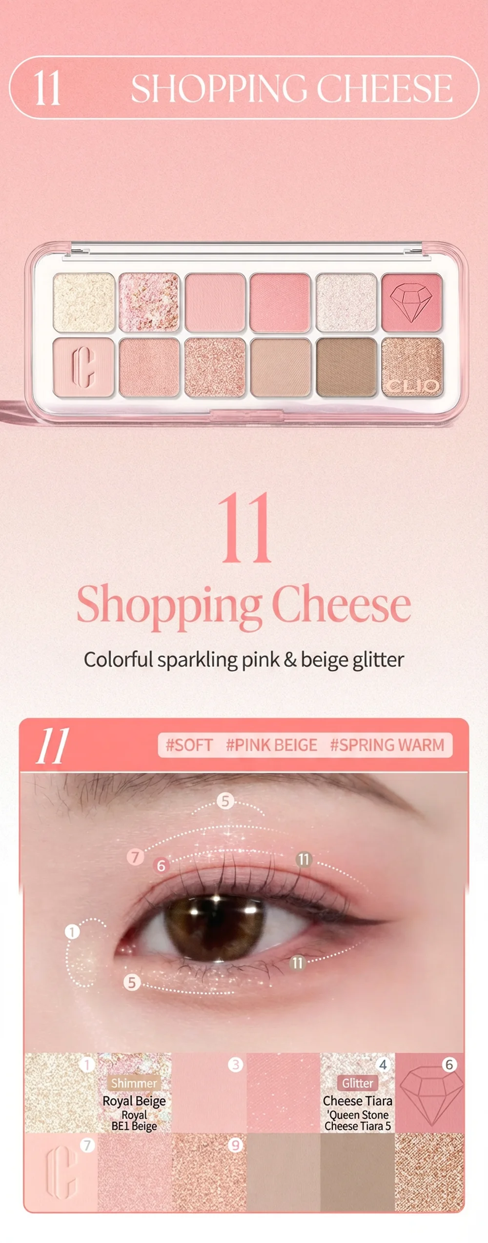 [5colors] CLIO Pro Eye Palette Air 0.25 oz.(0.6g) detail 4