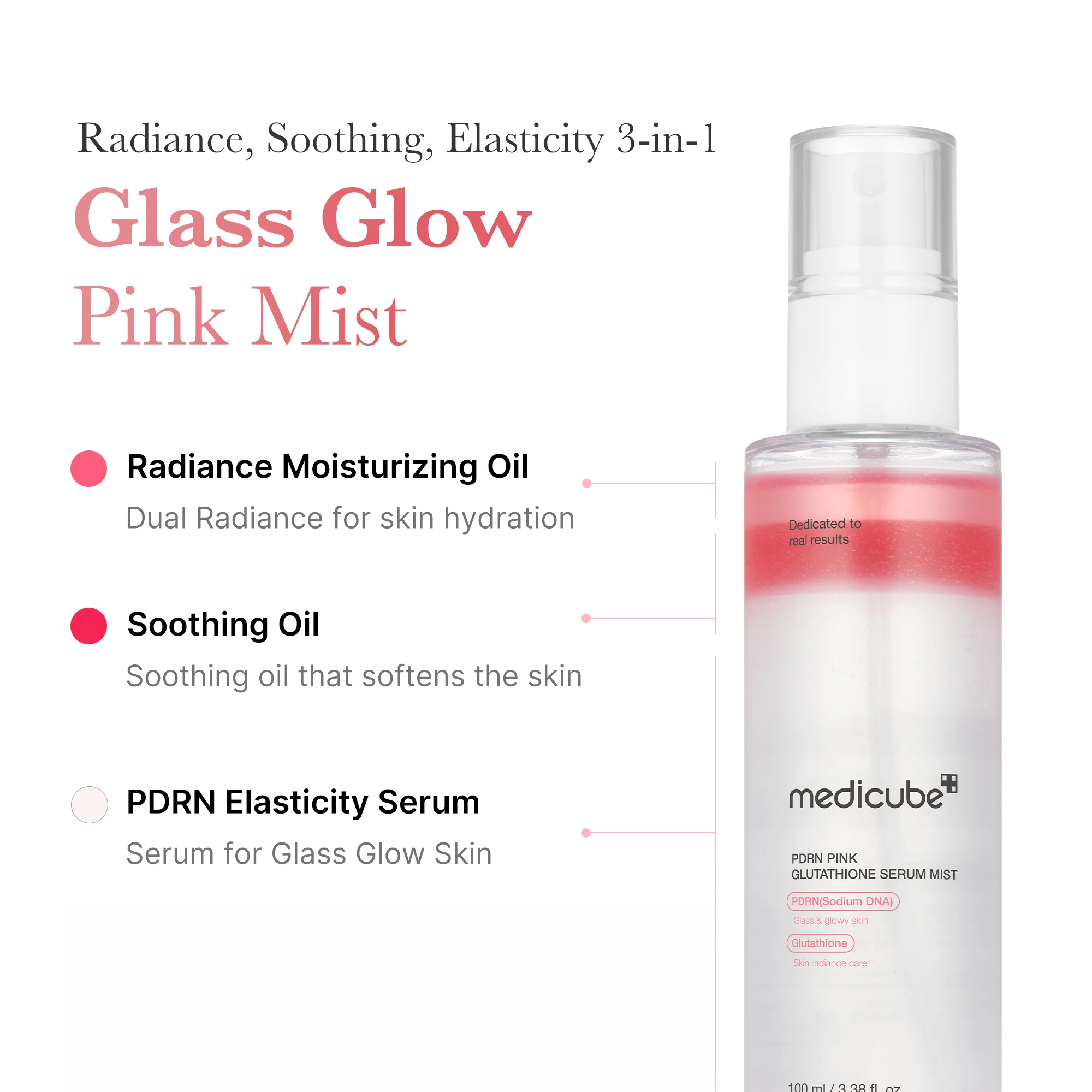 medicube PDRN Pink Collagen Glow Jelly Mist Serum 3.38 fl. oz.(100ml) detail 1