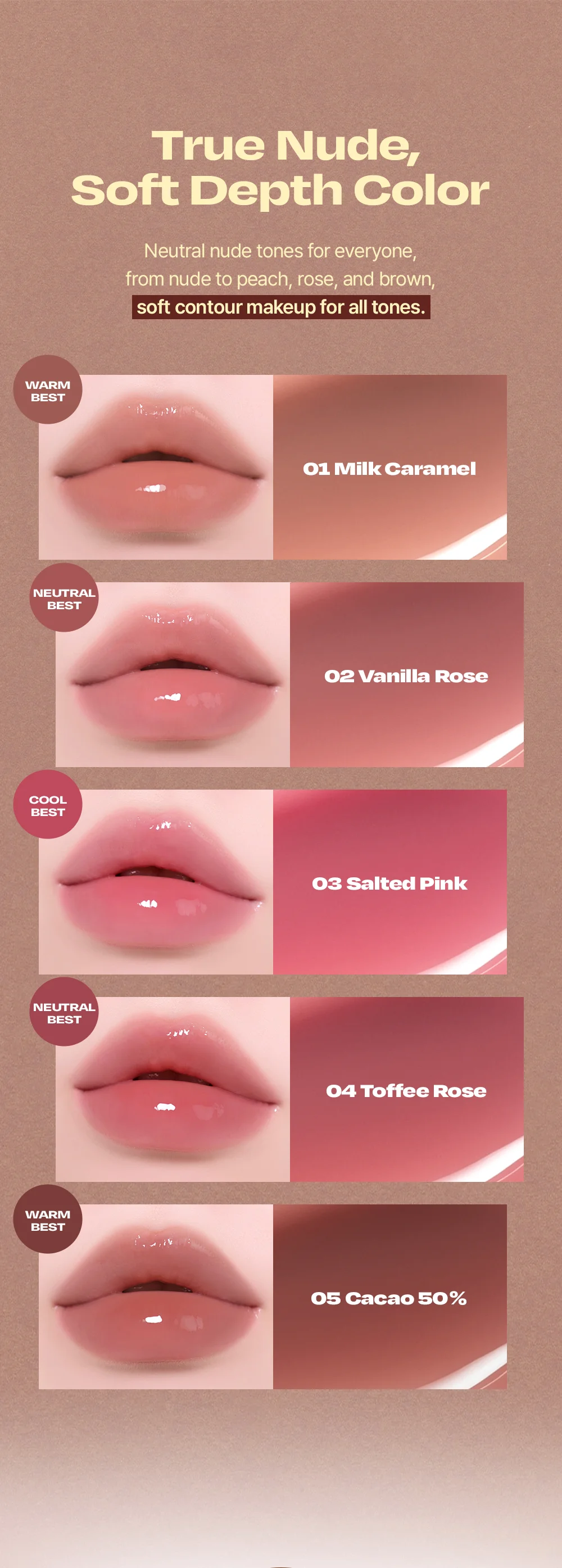 [5colors] alternativestereo Lip Potion Caramel Glaze 0.27 fl. oz.(8ml) detail 4