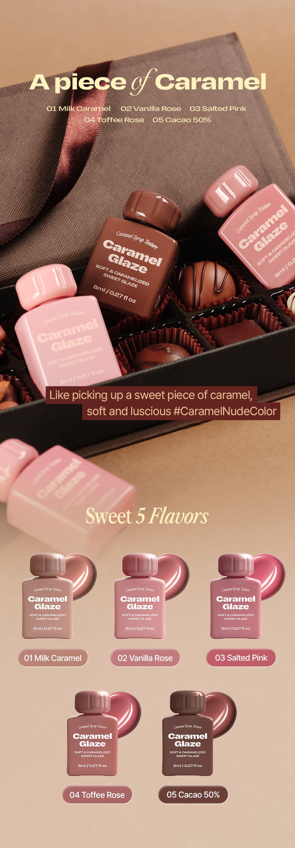 [5colors] alternativestereo Lip Potion Caramel Glaze 0.27 fl. oz.(8ml) detail 3