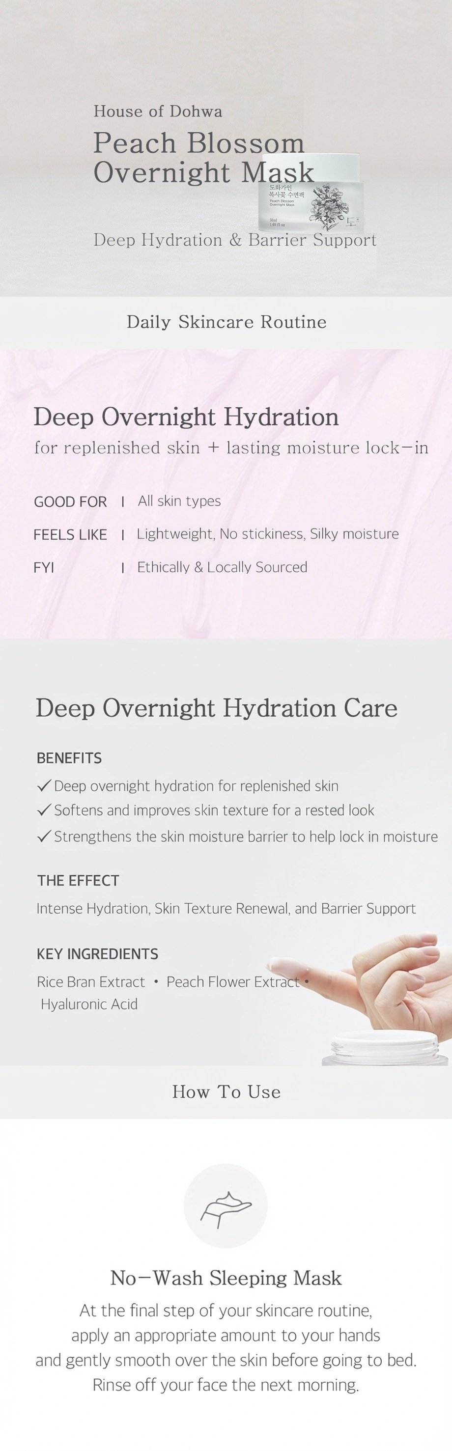 HOUSE OF DOHWA Peach Blossom Overnight Mask 1.69 fl. oz.(50ml) detail 2
