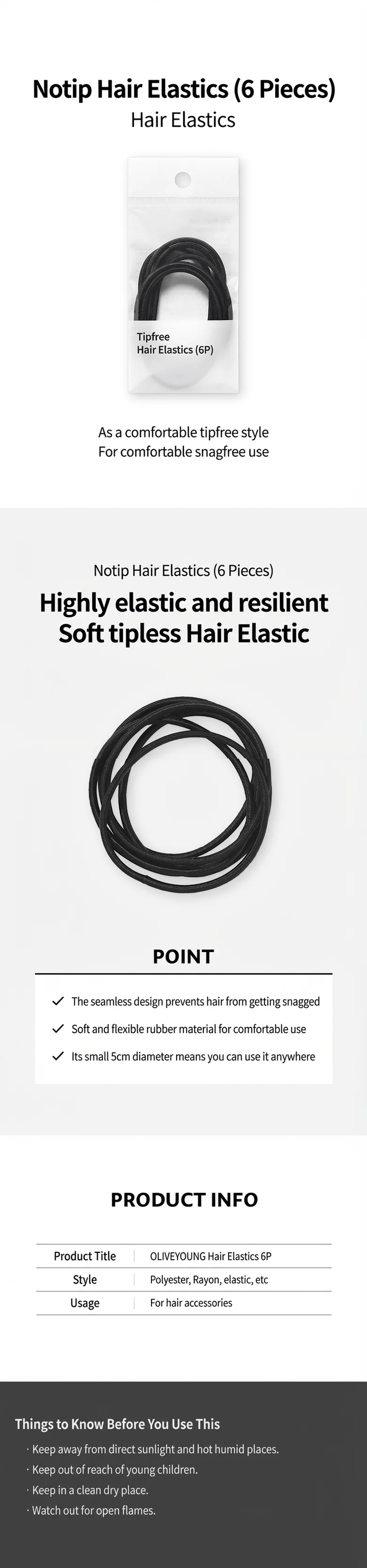 OLIVEYOUNG Hair Elastics (6ea) detail 1