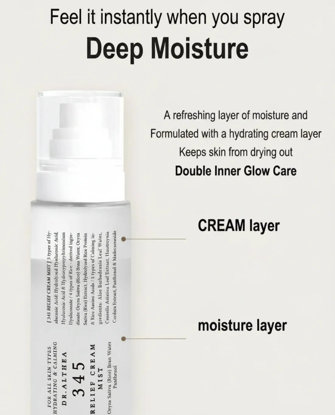 Dr.Althea 345 Relief Cream Mist 3.38 fl. oz.(100ml) detail 2