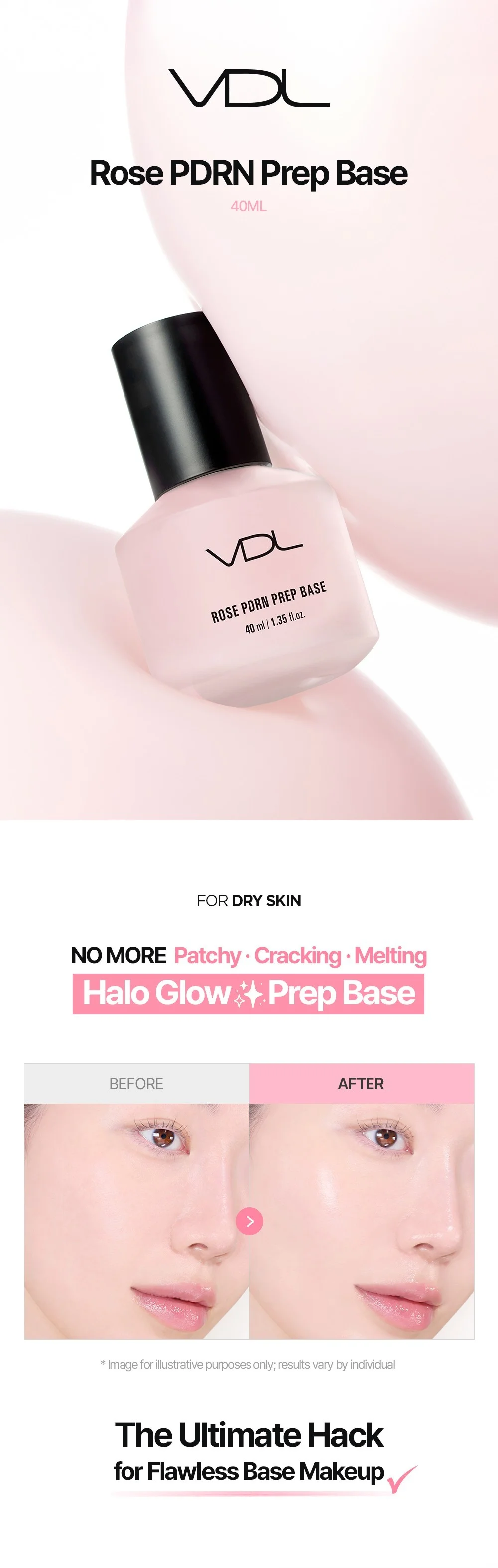 VDL Rose PDRN Prep Base 1.35 fl. oz.(40ml) detail 1