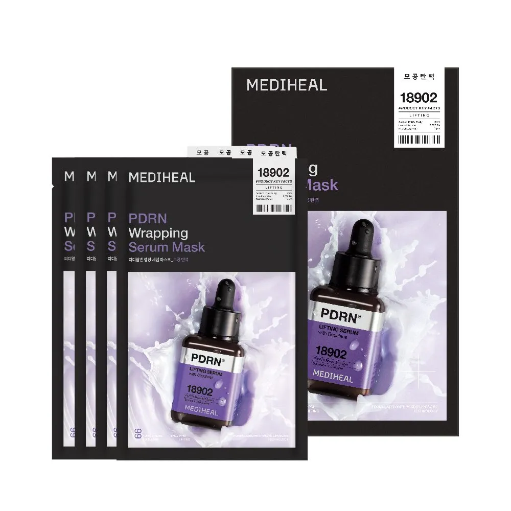 MEDIHEAL PDRN Wrapping Serum Mask Lifting 0.84 fl. oz.(25ml) x 4ea