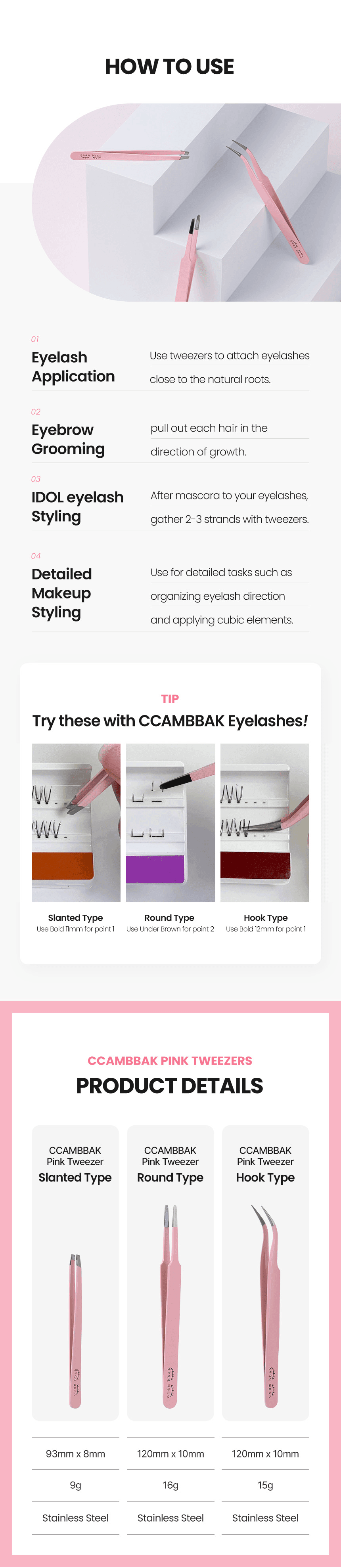 [3types] ccambbak Pink Tweezer detail 3
