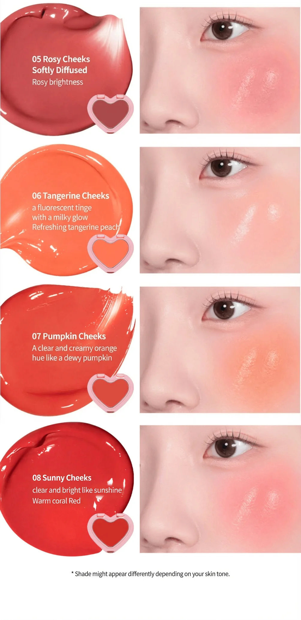 [3colors] AOU Glowy Cream Blush 0.08 oz.(2.3g) detail 4