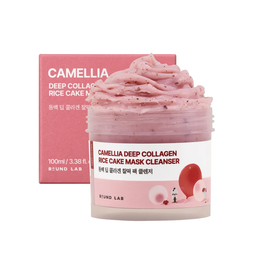 ROUND LAB Camellia Deep Collagen Rice Cake Mask Cleanser 3.38 fl. oz.(100ml)