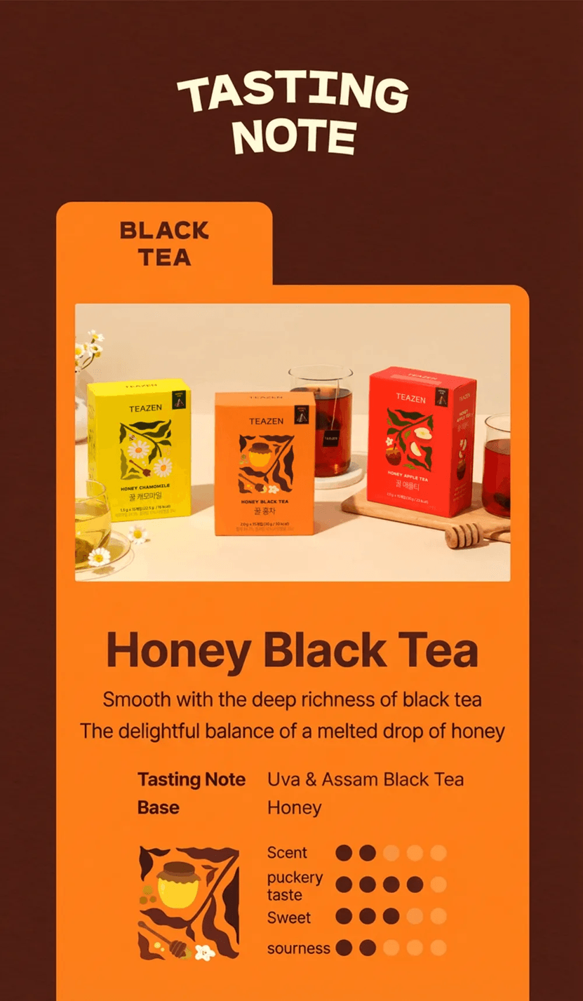 Teazen Honey Black Pyramid Tea 1.06 oz.(30g) detail 2