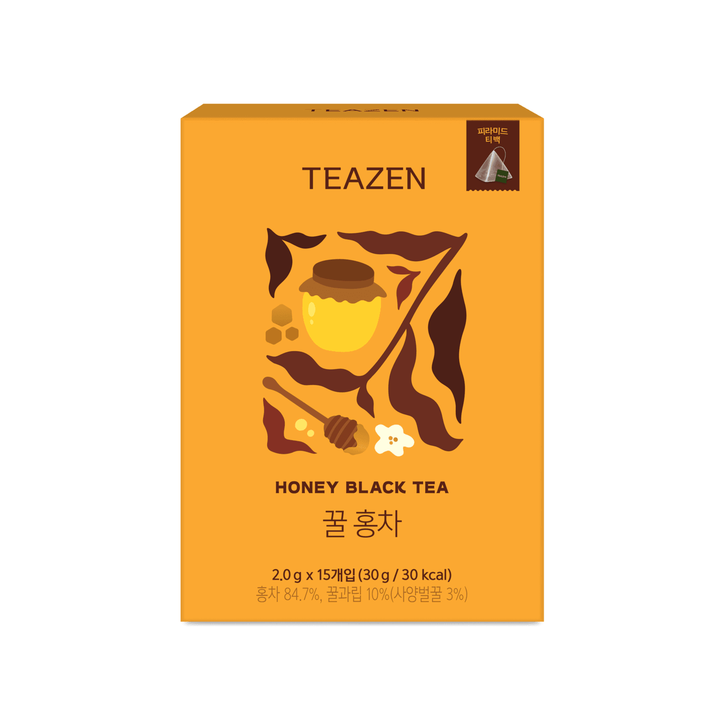Teazen Honey Black Pyramid Tea 1.06 oz.(30g) x 15ea detail 1