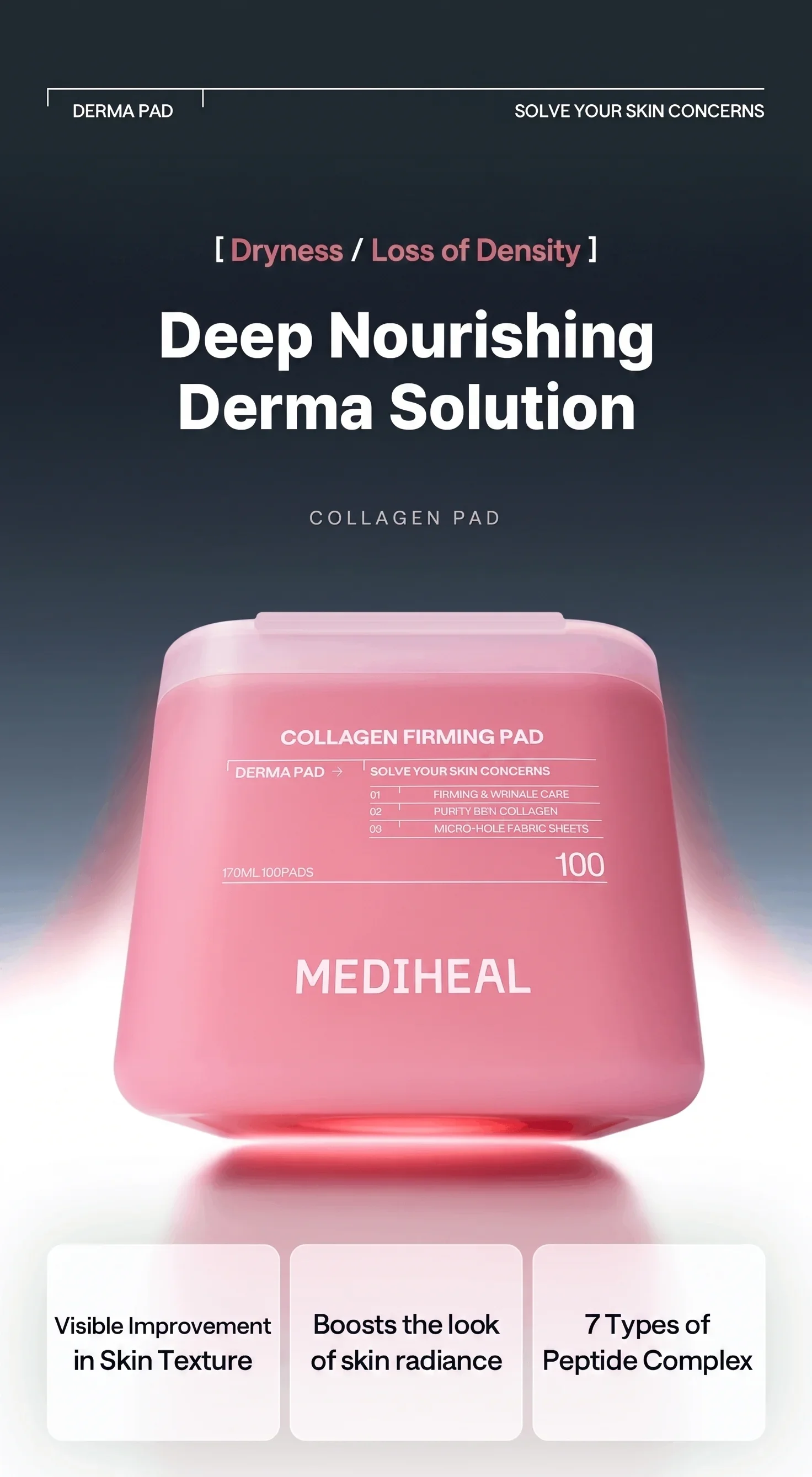 MEDIHEAL Collagen Firming Pad 5.74 fl. oz.(170ml) x 100ea detail 2