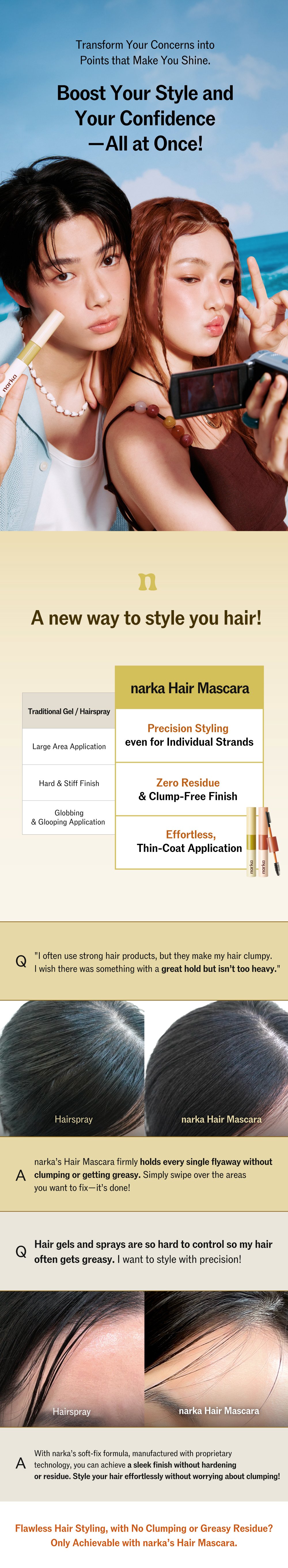 narka Core Rebuild Hard Fix Hair Mascara 0.42 oz.(12g) (0.21 oz.(6g) x 2ea) detail 4