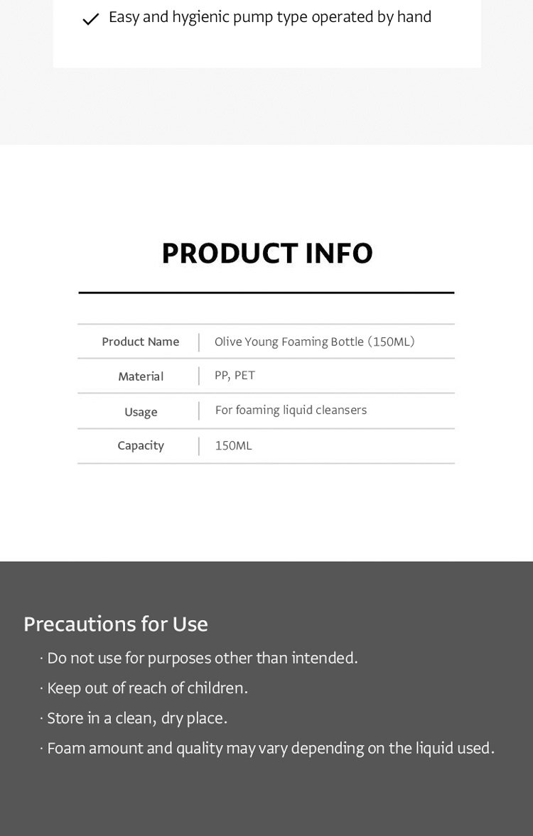 OLIVEYOUNG Bubble Foaming Bottle 5.07 fl. oz.(150ml) detail 3