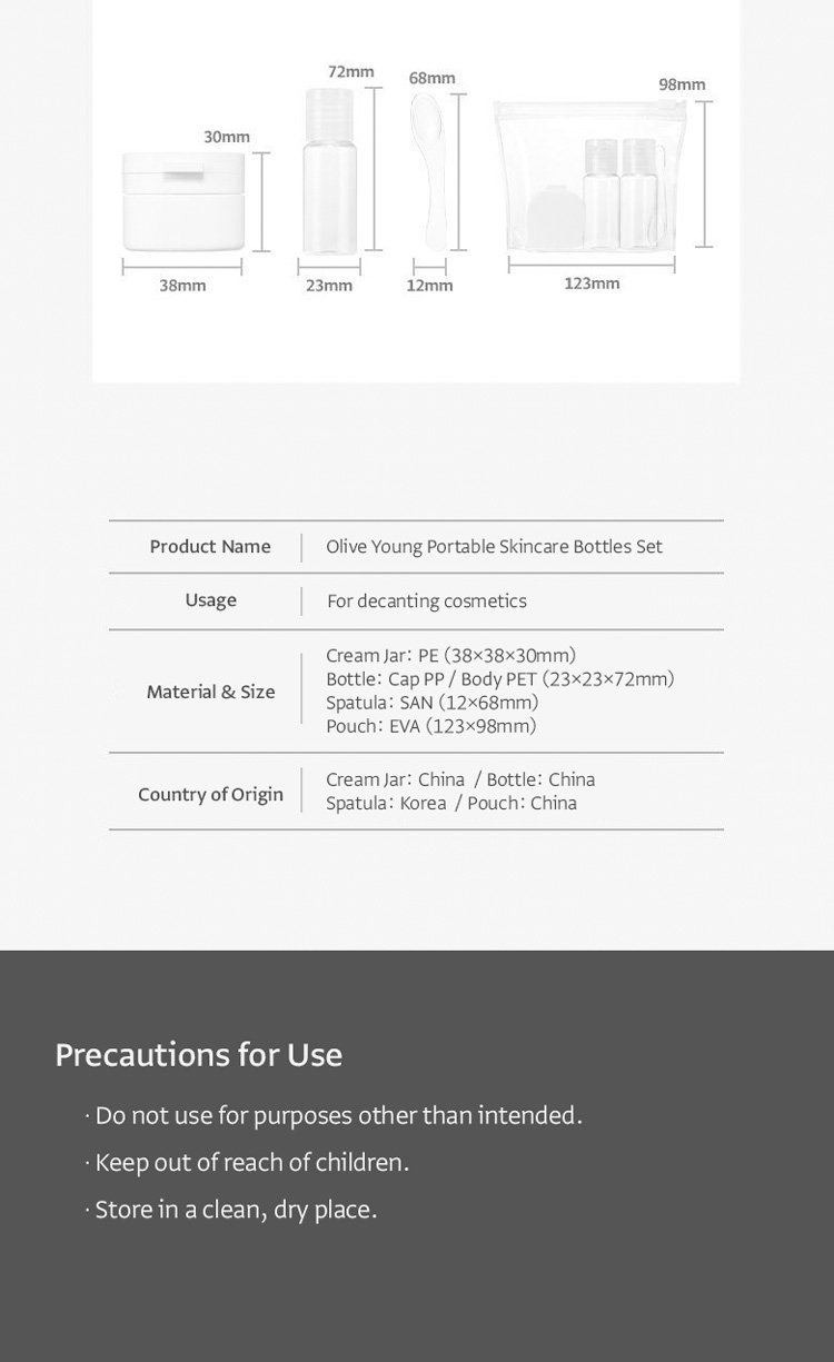 OLIVEYOUNG Portable Skincare Bottles Set detail 4