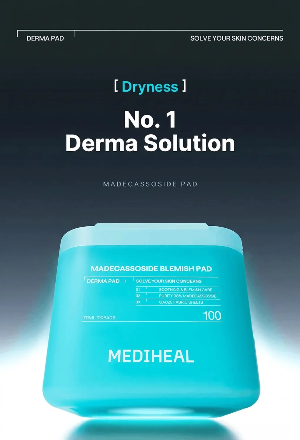 MEDIHEAL Madecassoside Blemish Pad 100+100 pads 5.74 fl. oz.(170ml) x 2 detail 2