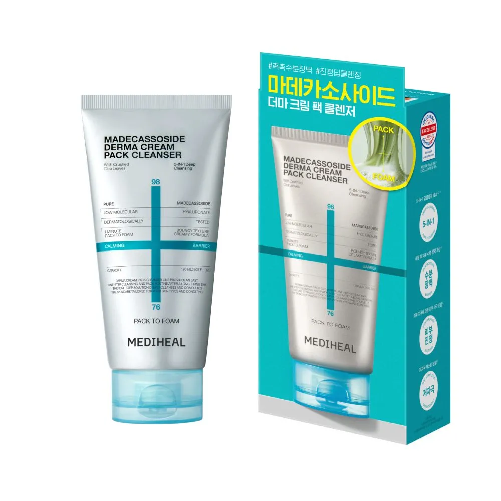 [2Types] MEDIHEAL Derma Cream Pack Cleanser 4.05 fl. oz.(120ml)