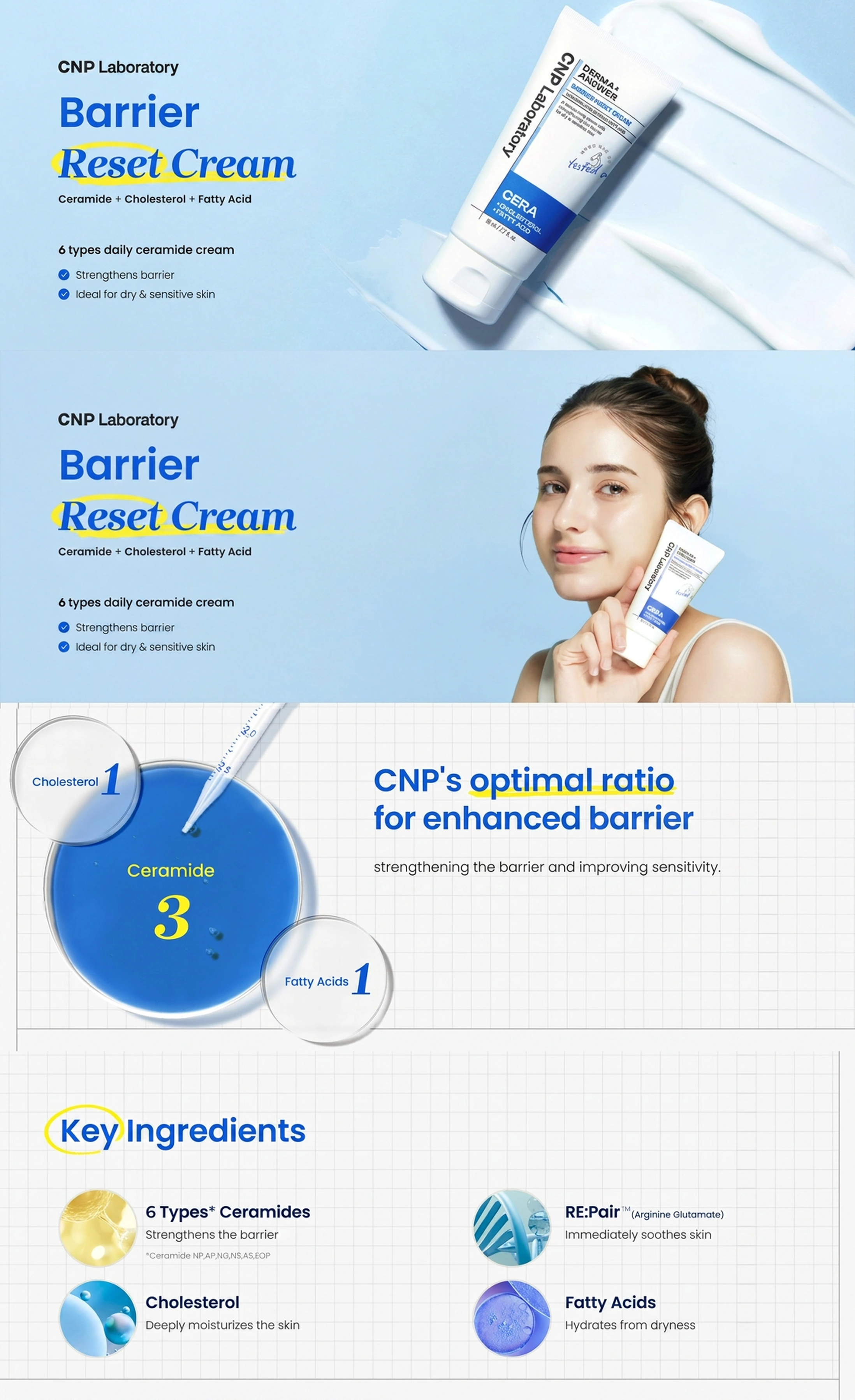 CNP Derma Answer Barrier Reset Cream 2.7 fl. oz.(80ml) + 1.01 fl. oz.(30ml) Set detail 1