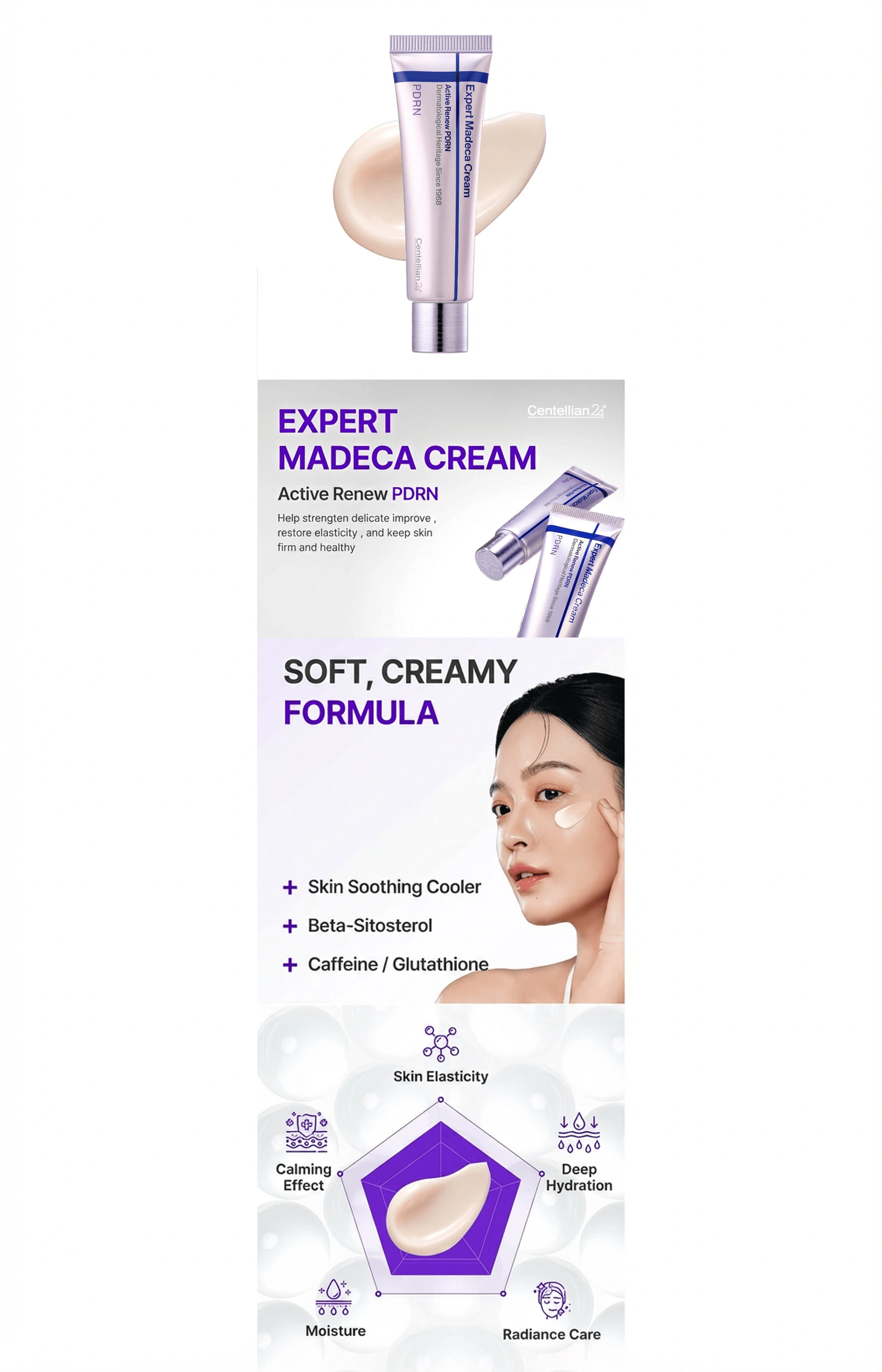 Centellian24 Expert Madeca Cream Active Renew PDRN Set 1.69 fl. oz.(50ml)+0.51 fl. oz.(15ml) detail 1