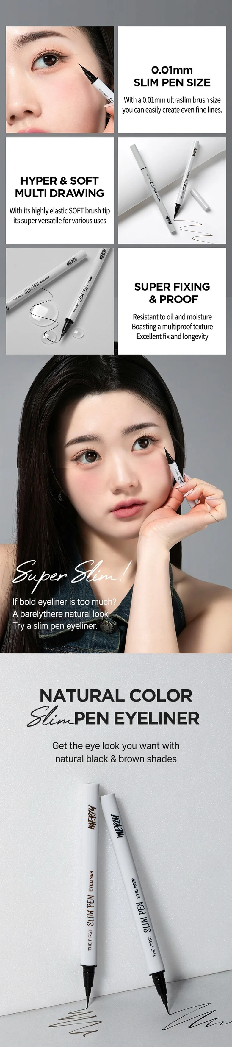 [2colors] MERZY The First Slim Pen Eyeliner 0.01 oz.(0.45g) detail 2