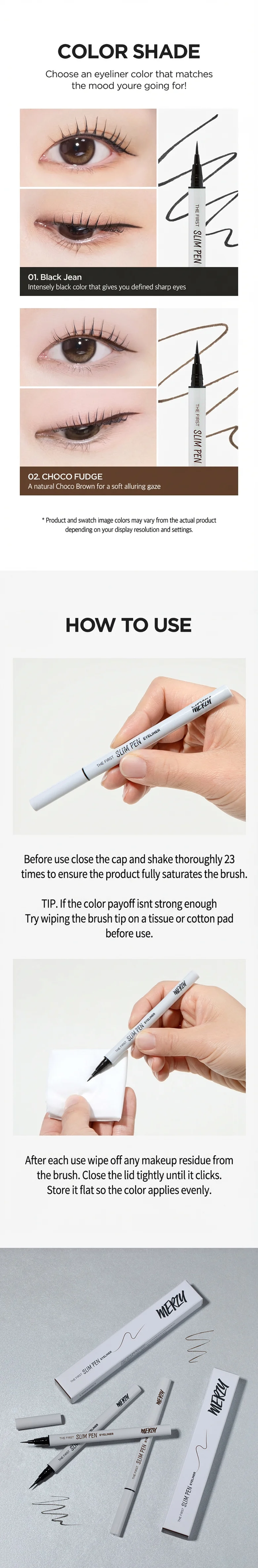 [2colors] MERZY The First Slim Pen Eyeliner 0.01 oz.(0.45g) detail 3