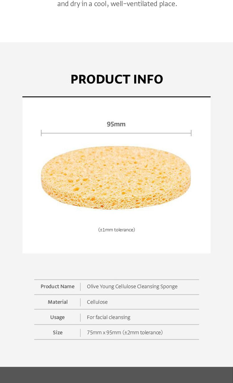 OLIVEYOUNG Cellulose Cleansing Sponge detail 4