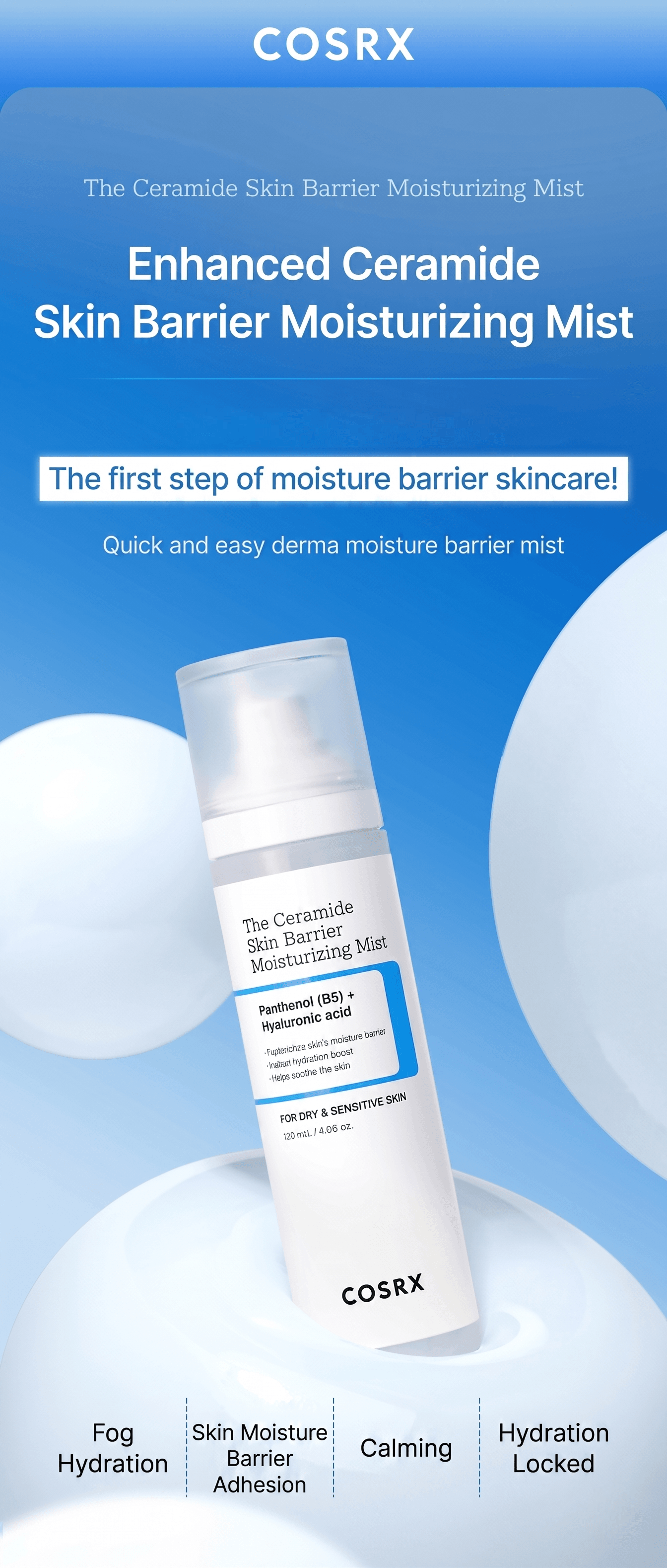 COSRX The Ceramide Skin Barrier Moisturizing Mist 4.05 fl. oz.(120ml) detail 1