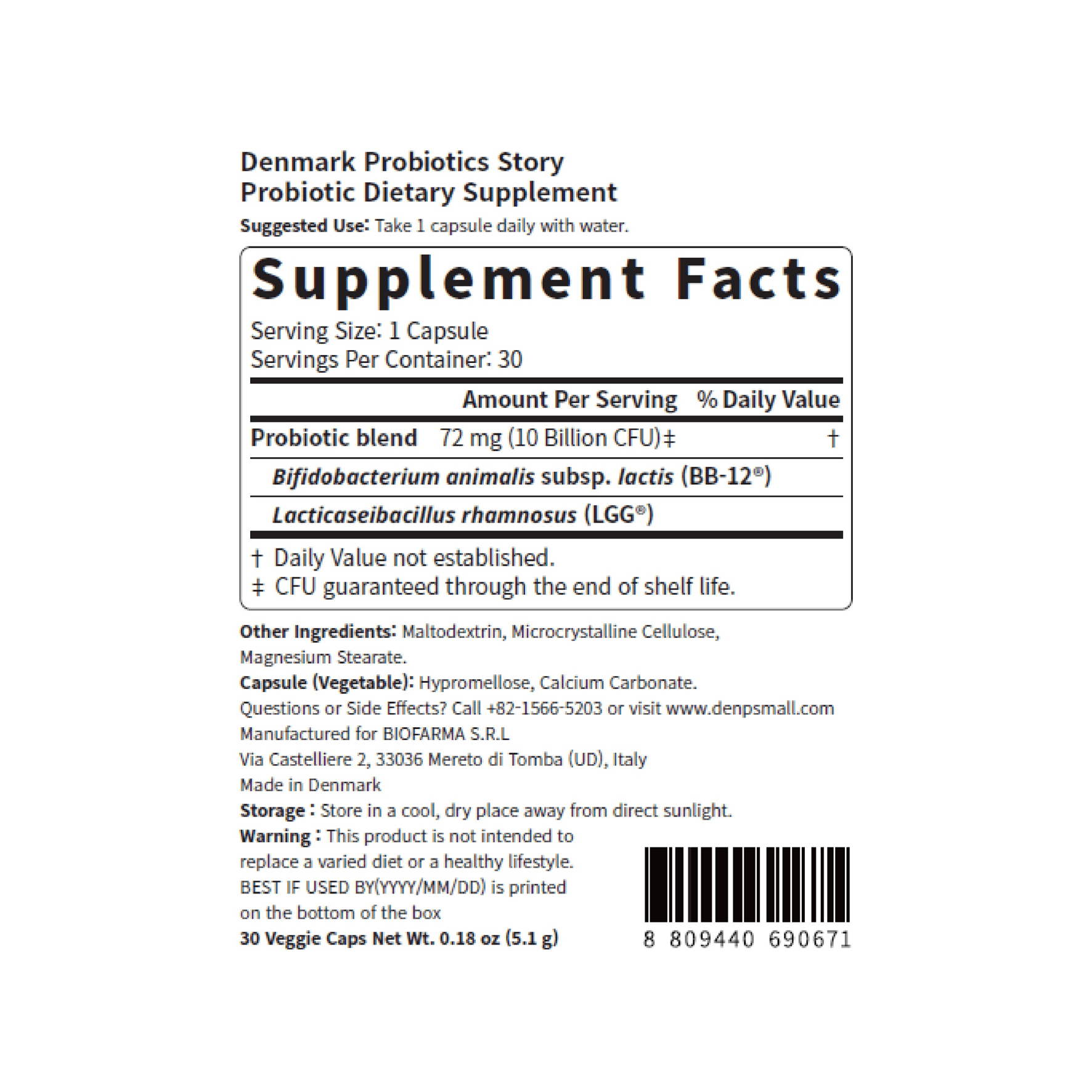 Denps Denmark Probiotics Story 0.18 oz.(5.1g) detail 2
