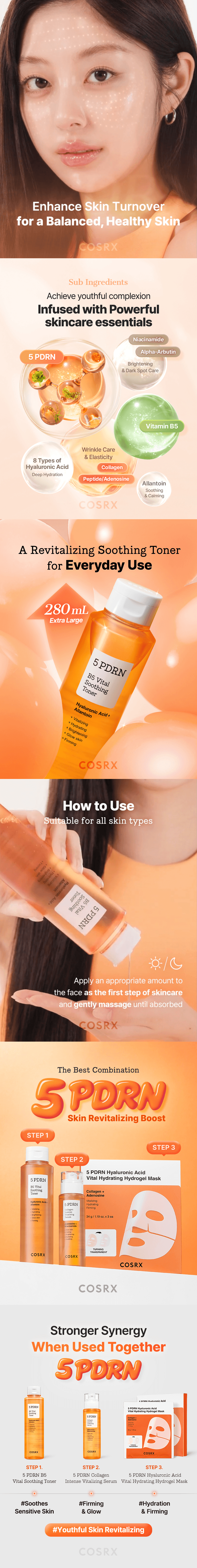 COSRX 5 PDRN B5 Vital Soothing Toner 9.46 fl. oz.(280ml) detail 3