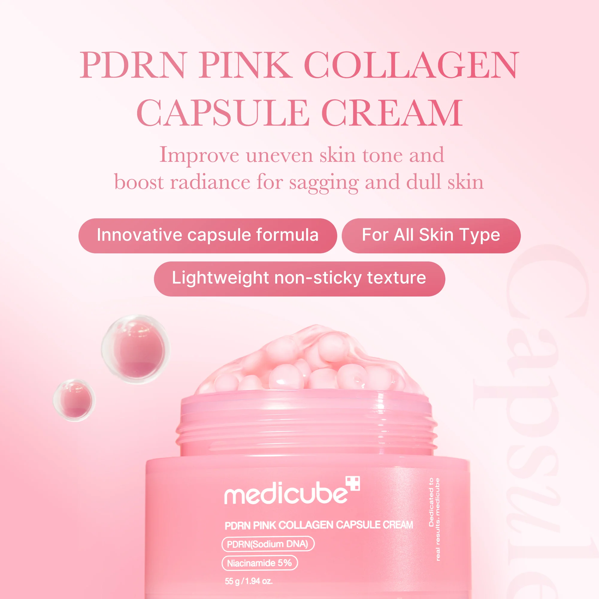 medicube PDRN Pink Collagen Capsule Cream 1.94 oz.(55g) detail 1