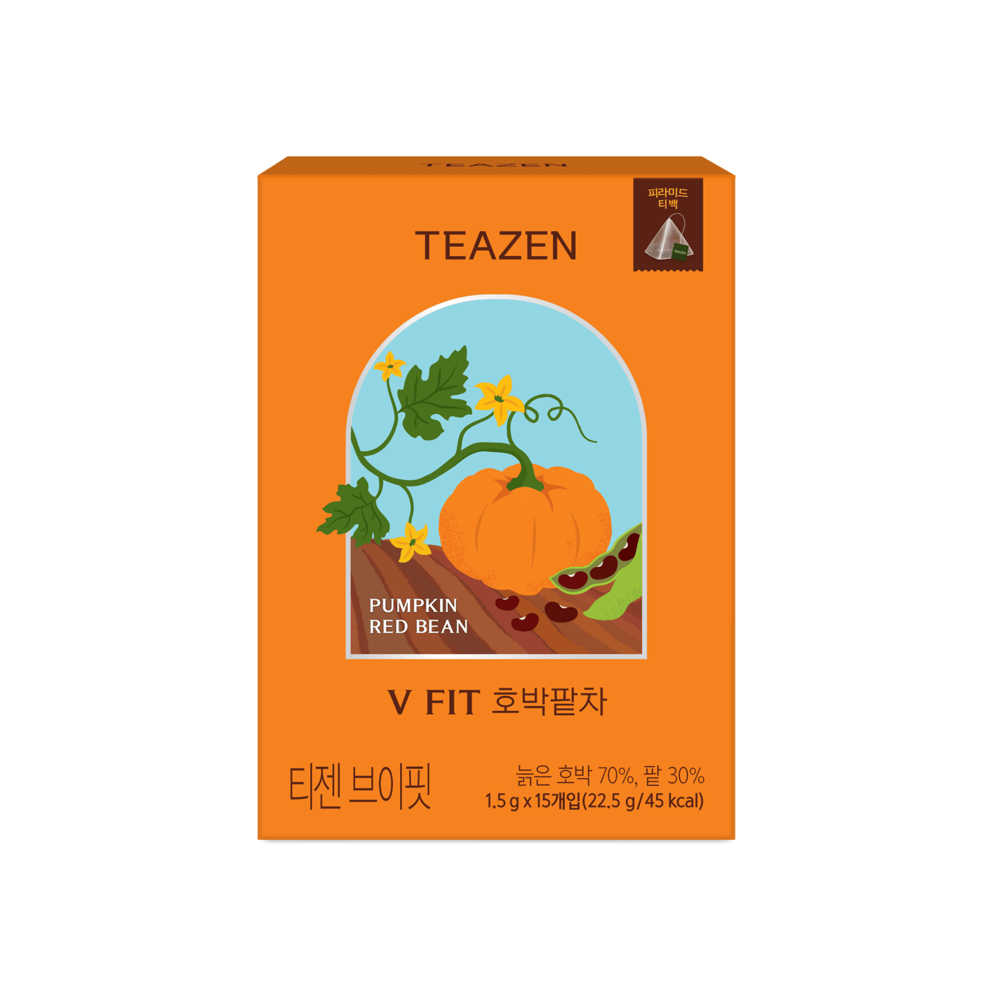 Teazen Vfit Pumpkin And Redbean Pyramid Tea 0.79 oz.(22.5g) x 15ea detail 1