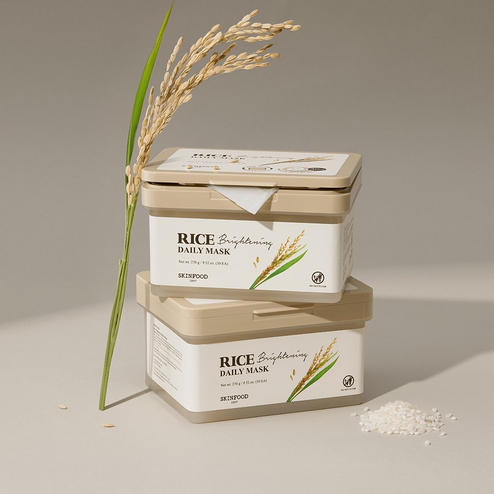 SKINFOOD Rice Brightening Daily Mask 9.52 oz.(270g) x 30ea - Image 2 of 2