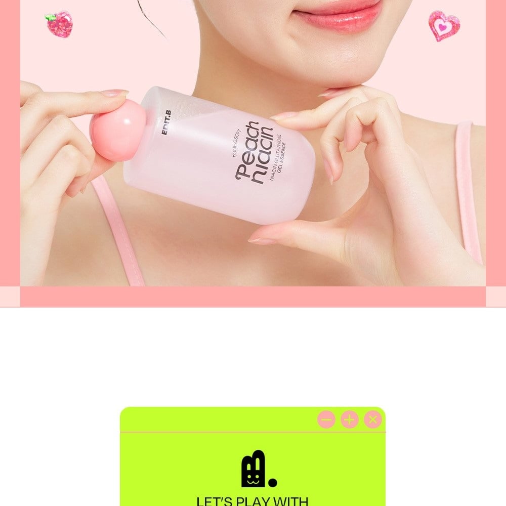 EDIT.B Tone&soft Peach Niacinamide Glutathione Gel Essence 1.69 fl. oz.(50ml)