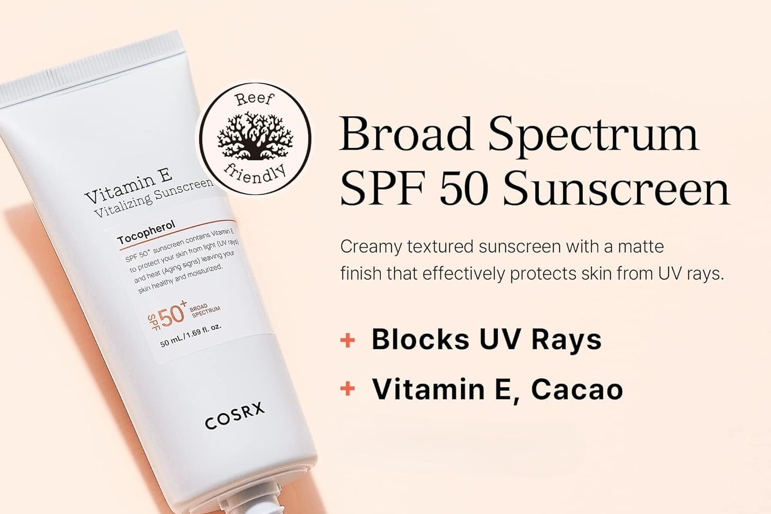 COSRX Vitamin E Vitalizing Sunscreen 1.69 fl. oz.(50ml) | OLIVE