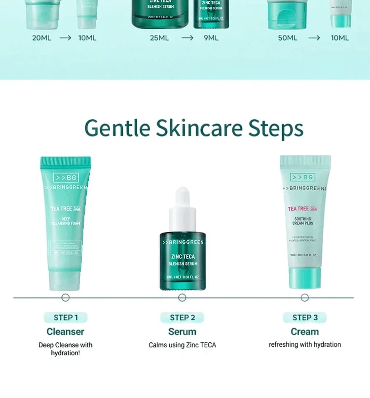 BRING GREEN Tea Tree Cica Trial Kit 0.93 fl. oz.(29ml) | OLIVE