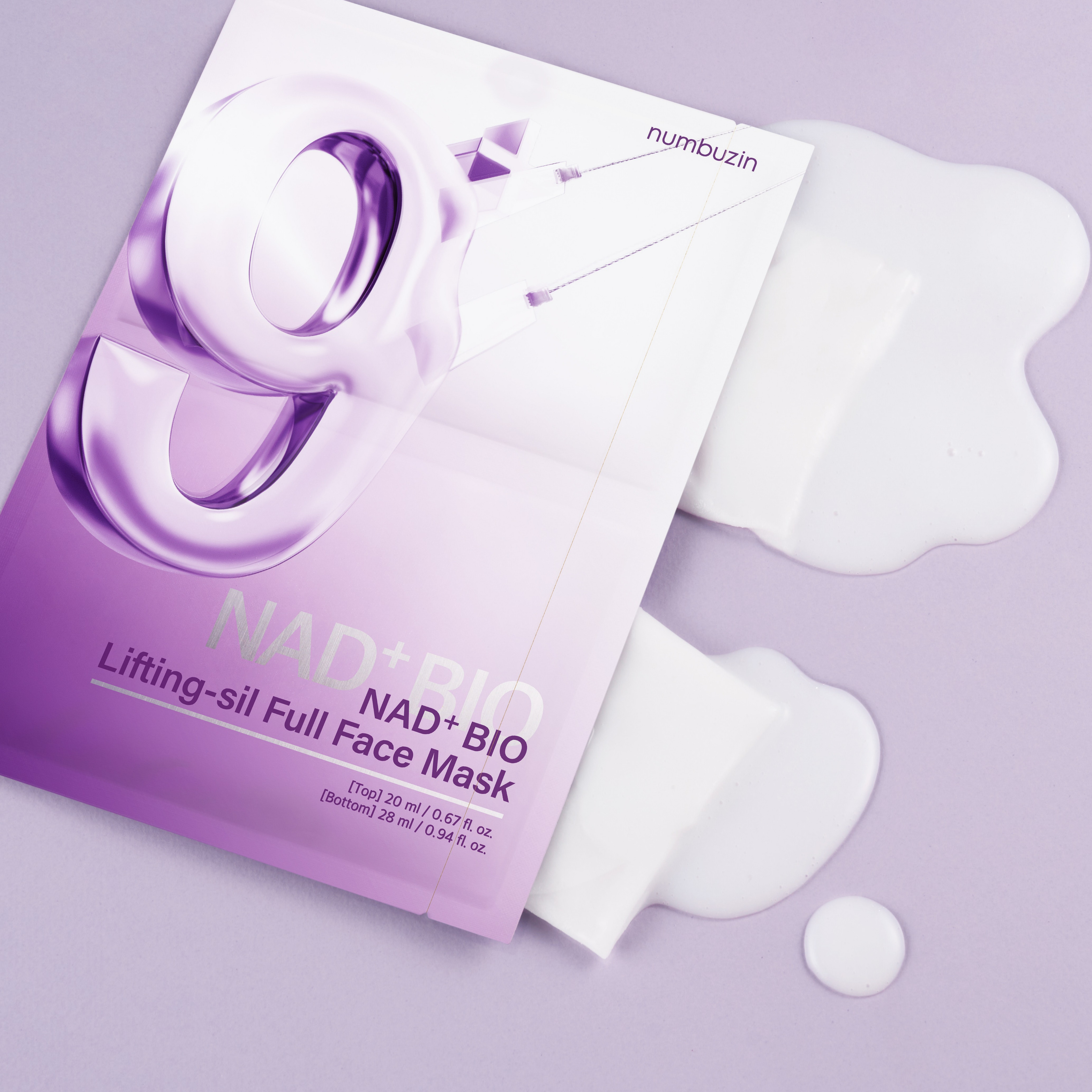 numbuzin No.9+ NAD+ BIO Lifting-sil Full Face Mask [top] 0.67 fl. oz.(20ml) + [bottom] 0.94 fl. oz.(28ml) 4ea - Image 4 of 5