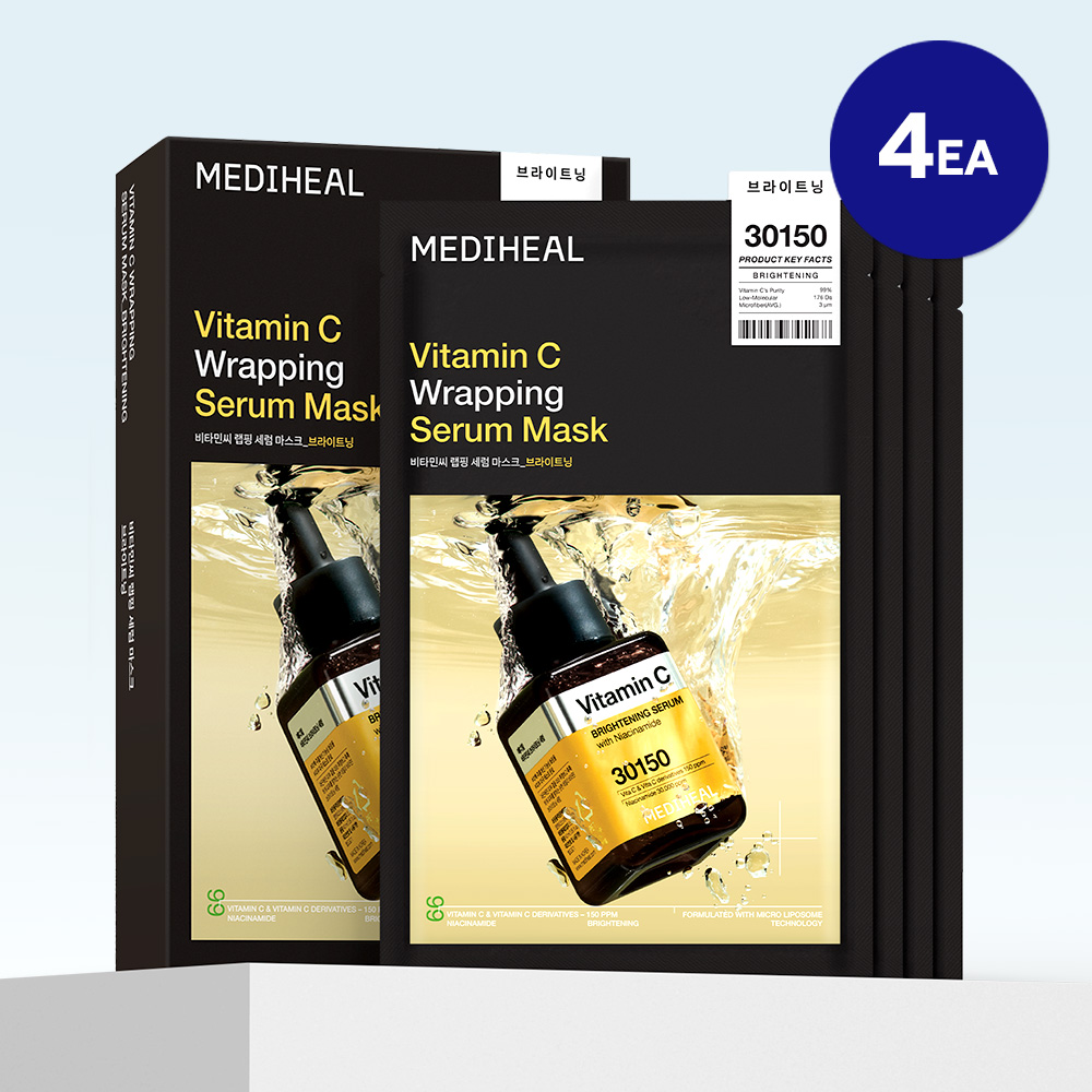 MEDIHEAL Vitamin C Wrapping Serum Mask Brightening 0.84 fl. oz.(25ml) x 4ea - Image 2 of 2