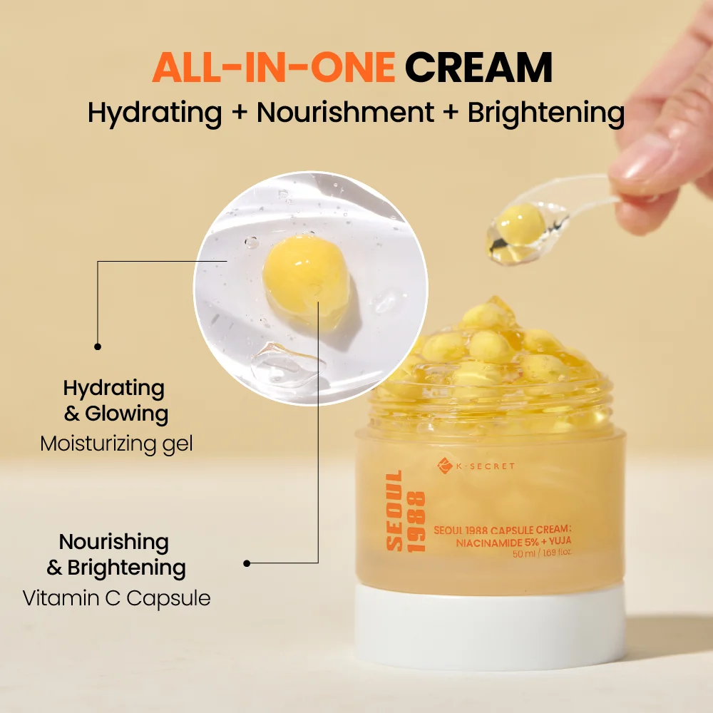 K-SECRET Seoul 1988 Capsule Cream : Niacinamide 5% + Yuja 1.69 fl. oz.(50ml) detail 2