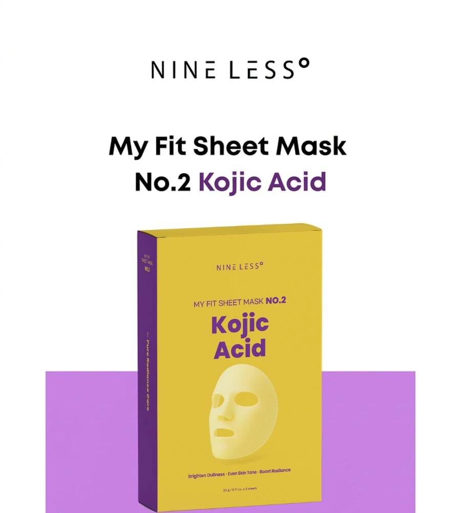 NINE LESS My Fit Sheet Mask No.2 Kojic Acid 0.71 oz.(20g) x 5ea